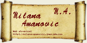 Milana Amanović vizit kartica